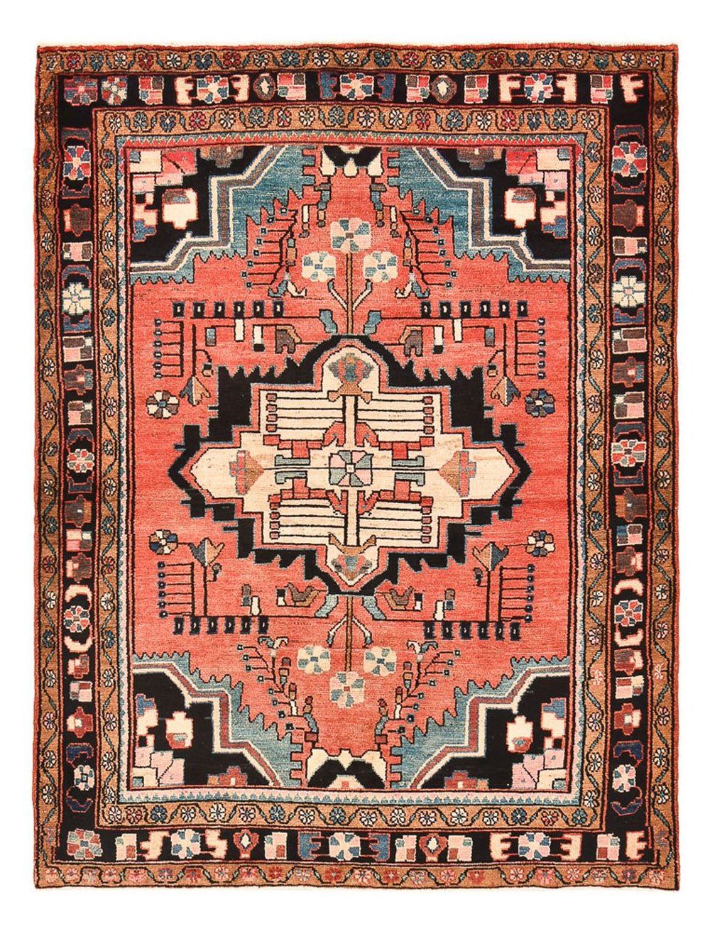 Perserteppich - Nomadic - 210 x 158 cm - hellrot