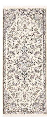 Tapis de couloir Tapis persan - Nain - Royal - 220 x 91 cm - crème
