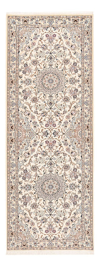 Tapis de couloir Tapis persan - Nain - Royal - 241 x 92 cm - crème