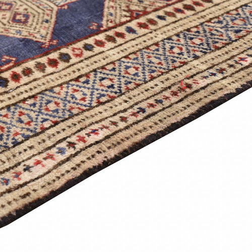 Turkaman Teppich - 136 x 101 cm - dunkelblau