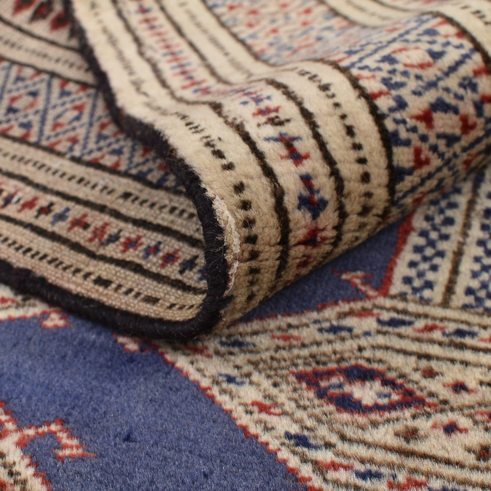 Turkaman Teppich - 136 x 101 cm - dunkelblau