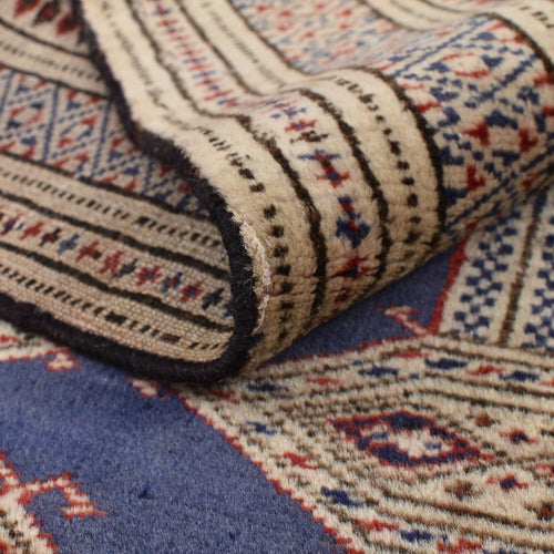 Turkaman Teppich - 136 x 101 cm - dunkelblau