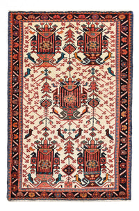 Tapis persan - Nomadic - 130 x 86 cm - rouge clair
