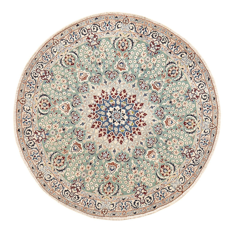 Perserteppich - Nain - Royal rund  - 139 x 139 cm - hellgrün