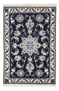 Tapis persan - Nain - 90 x 62 cm - bleu foncé