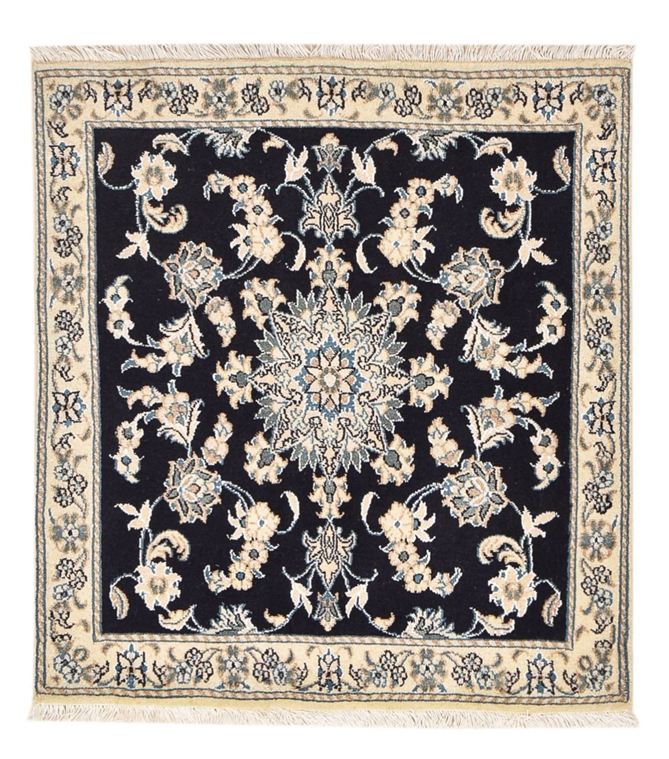 Perserteppich - Nain quadratisch  - 103 x 96 cm - dunkelblau