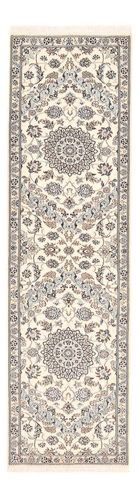 Tapis de couloir Tapis persan - Nain - Royal - 303 x 86 cm - blanc