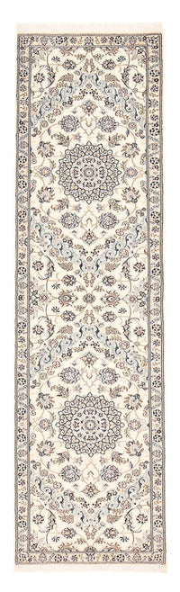 Tapis de couloir Tapis persan - Nain - Royal - 330 x 90 cm - blanc