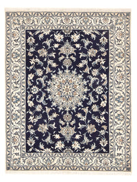 Tapis persan - Nain - 194 x 146 cm - bleu foncé