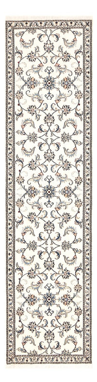 Tapis de couloir Tapis persan - Nain - 298 x 78 cm - blanc