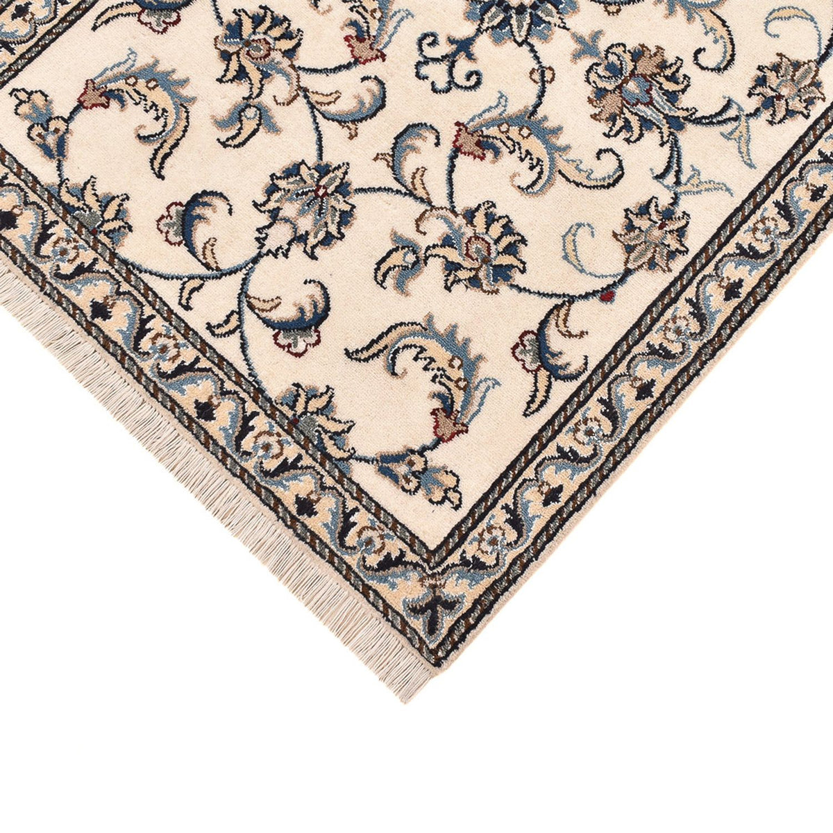 Tapis de couloir Tapis persan - Nain - 298 x 78 cm - blanc