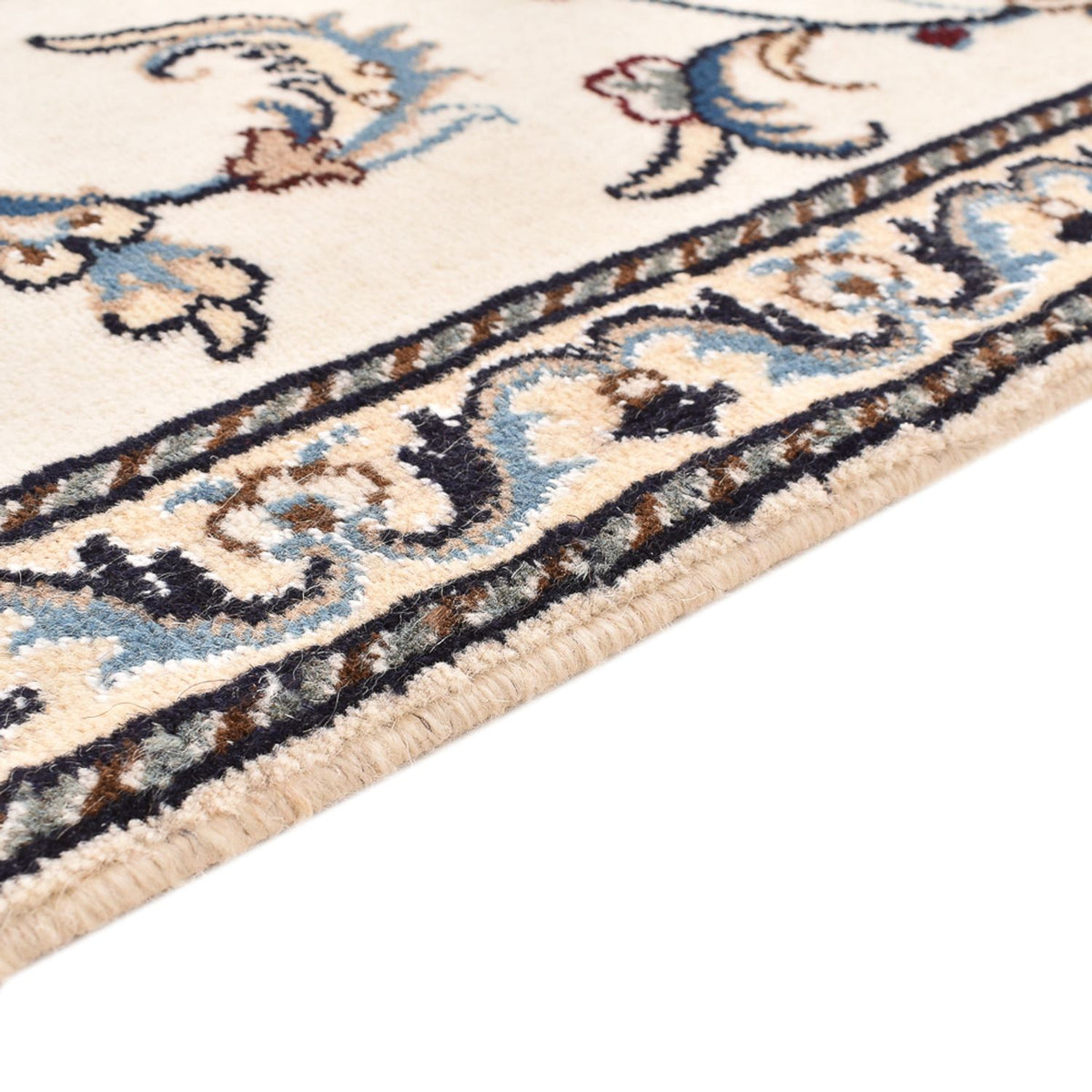 Tapis de couloir Tapis persan - Nain - 298 x 78 cm - blanc