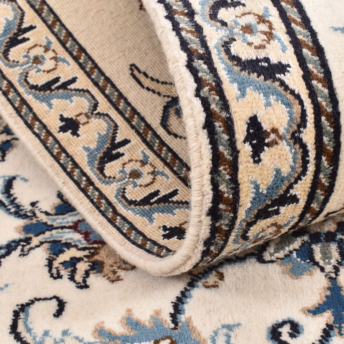 Tapis de couloir Tapis persan - Nain - 298 x 78 cm - blanc