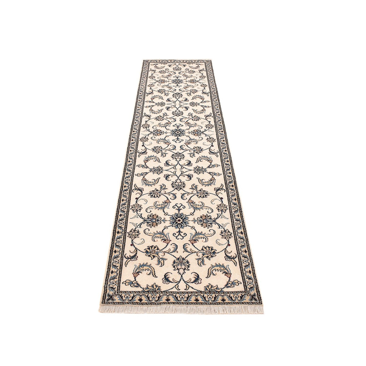 Tapis de couloir Tapis persan - Nain - 298 x 78 cm - blanc