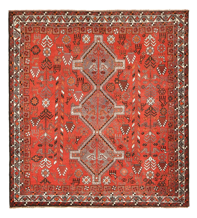 Perserteppich - Nomadic quadratisch  - 184 x 165 cm - rot