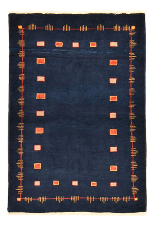 Gabbeh Teppich - Loribaft Perser - 143 x 110 cm - dunkelblau