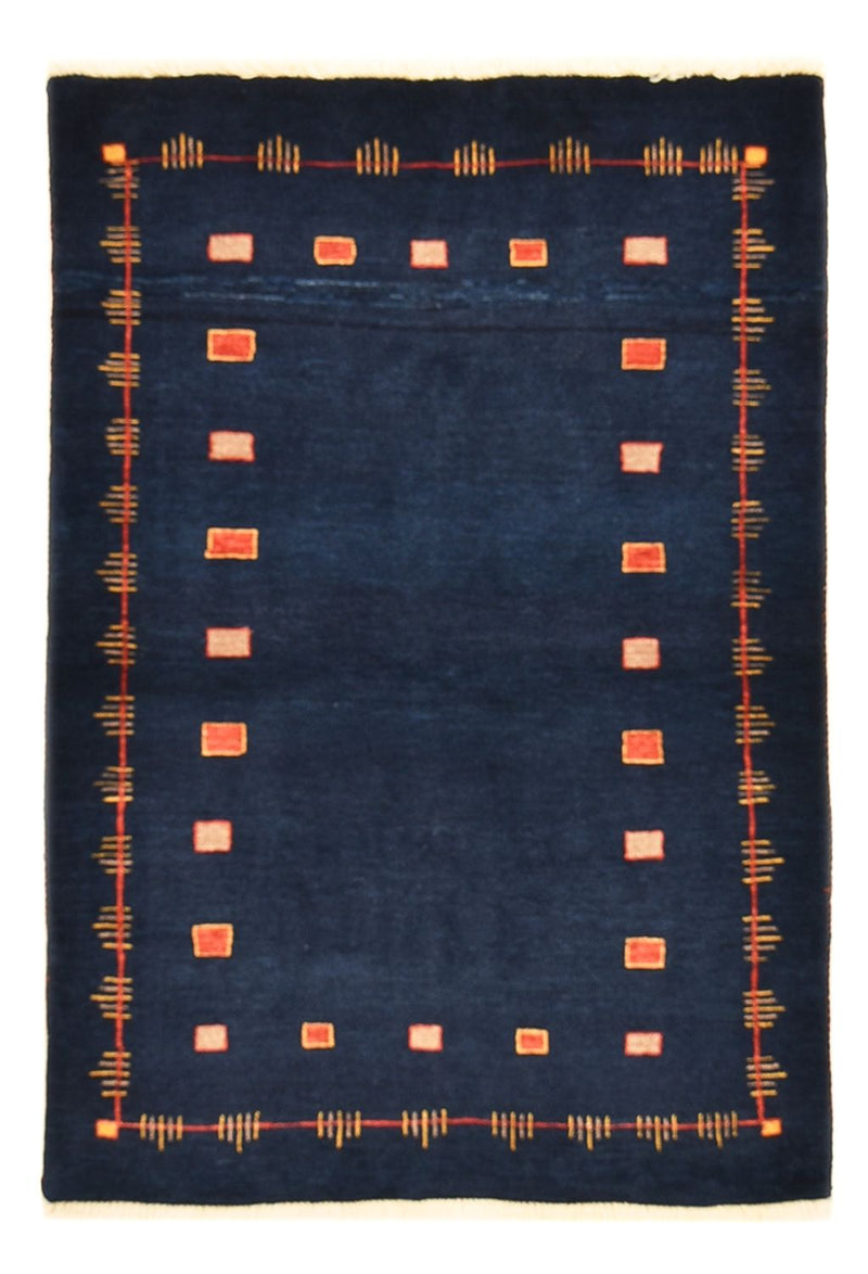 Gabbeh Teppich - Loribaft Perser - 143 x 110 cm - dunkelblau