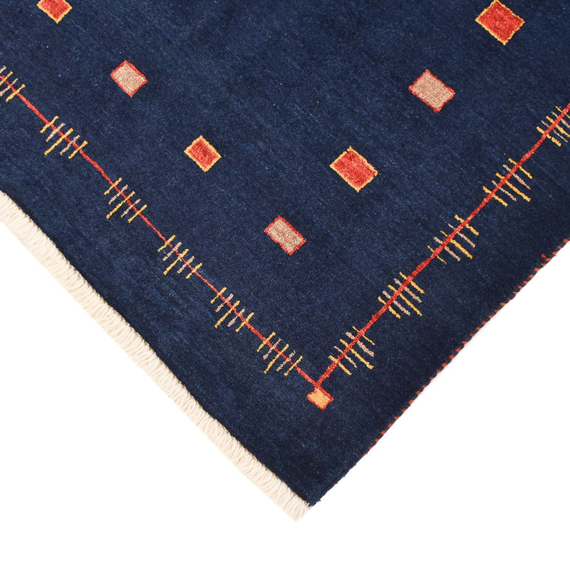 Gabbeh Teppich - Loribaft Perser - 143 x 110 cm - dunkelblau