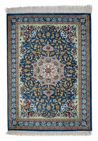 Tapis persan - Ghom - 85 x 59 cm - bleu