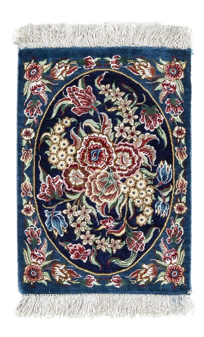Tapis de Qom en soie Tapis 28x40cm - Tapis persan