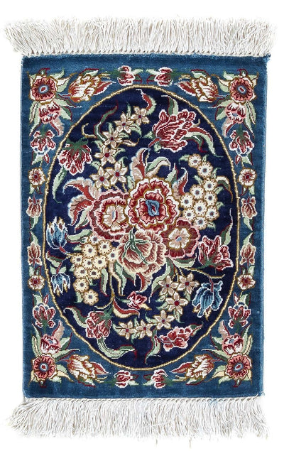 Tapis de Qom en soie Tapis 28x40cm - Tapis persan