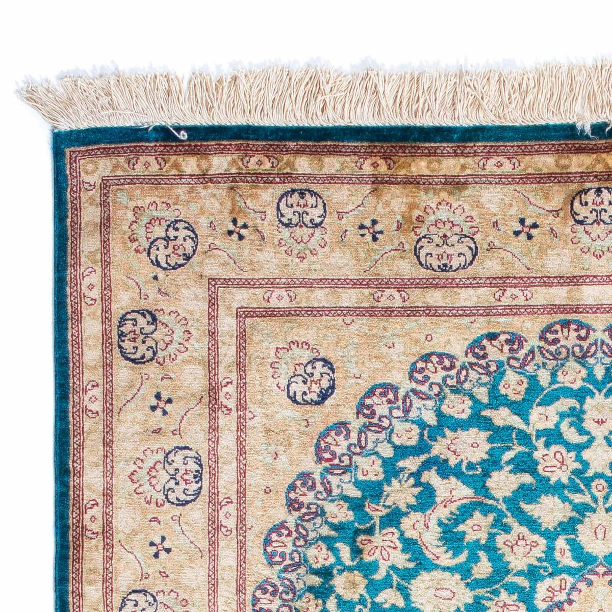 Ghom Teppich 78x119cm - Perserteppich - türkis