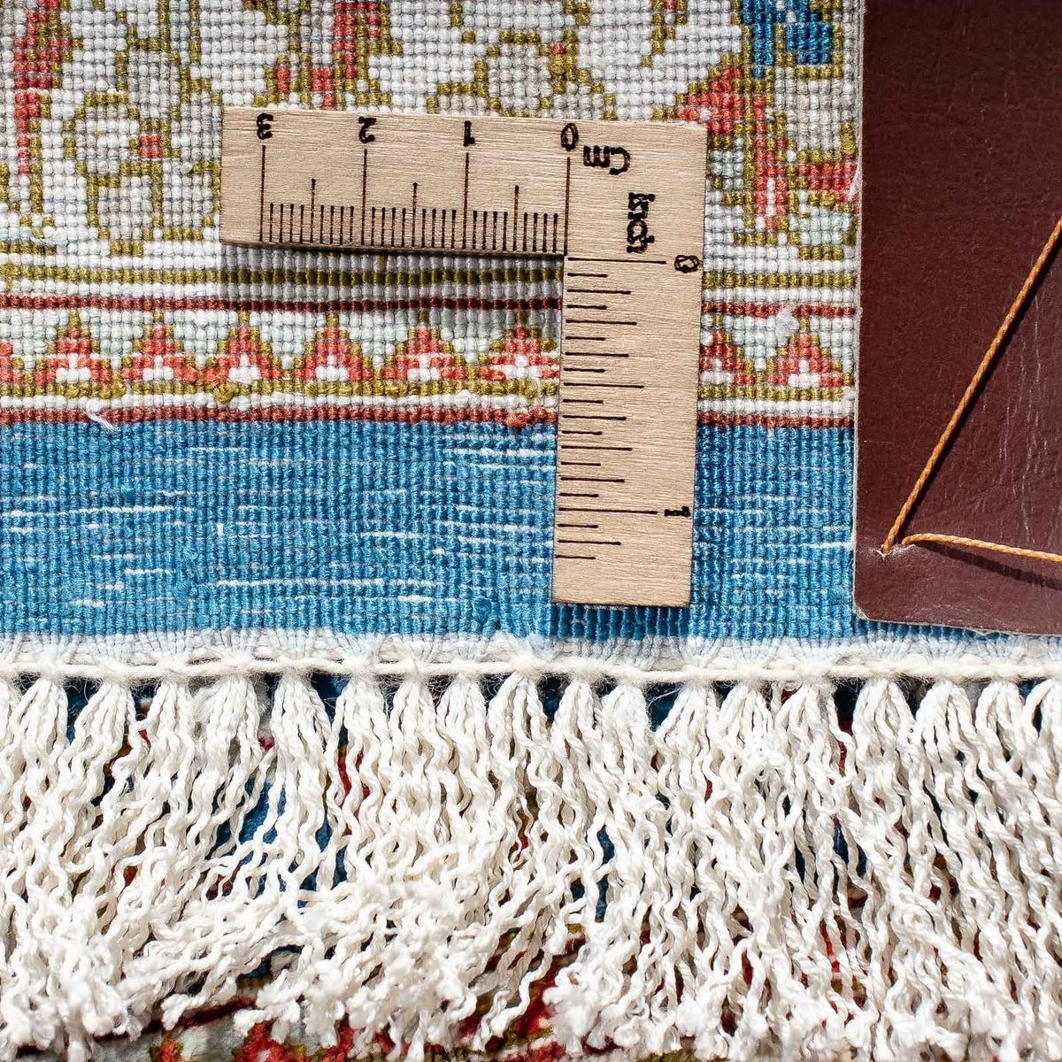 Tapis persan - Ghom - 92 x 57 cm - bleu foncé