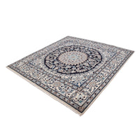 Tapis persan - Nain carré  - 202 x 194 cm - bleu foncé