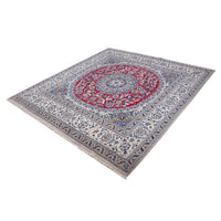 Tapis persan - Nain carré  - 209 x 194 cm - rouge foncé