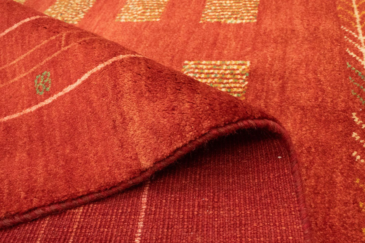 Gabbeh Persisch Teppich 149x193cm - Perserteppich Wollteppich - rot