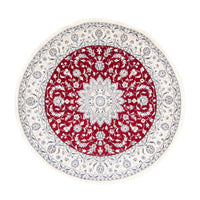 Tapis persan - Nain ronde  - 250 x 250 cm - rouge foncé