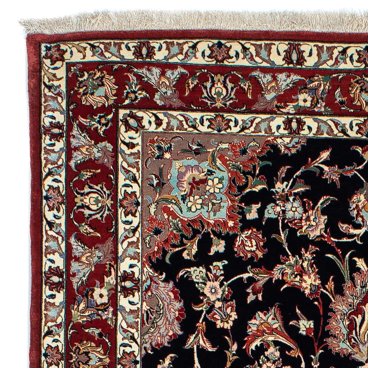 Perserteppich - Ghom 201 x 138 cm - dunkelblau