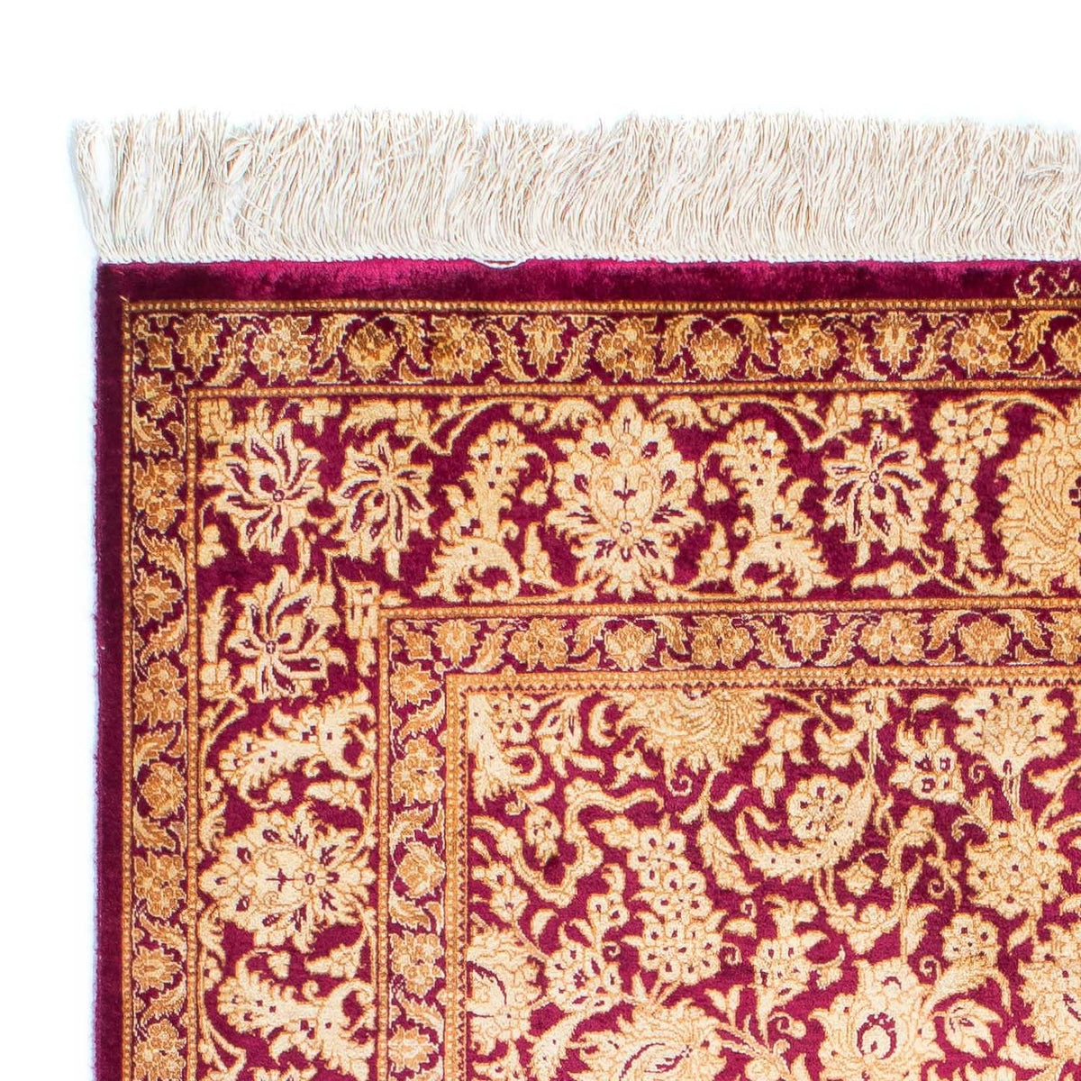 Tapis de Qom Tapis 100x146cm - Tapis persan - rouge foncé