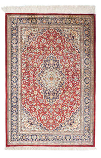 Tapis persan - Ghom - 150 x 100 cm - rouge foncé
