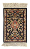 Tapis de Qom en soie Tapis 28x41cm - Tapis persan - bleu foncé - Rectangle / Bleu foncé / 28 x 41 cm Rectangle