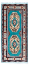 Tapis de Tabriz - 50 rangs Tapis 76x175cm - Tapis persan - bleu - Tapis de couloir / Bleu / 76 x 175 cm Tapis de couloir