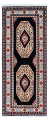 Tabriz - 50 Raj Tappeto 74x188cm - Tappeto persiano - blu scuro - Passatoia / Blu scuro / 74 x 188 cm Passatoia