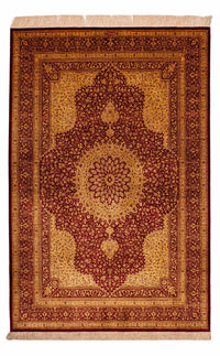 Tapis en soie - Ghom soie - Premium - 188 x 130 cm - beige