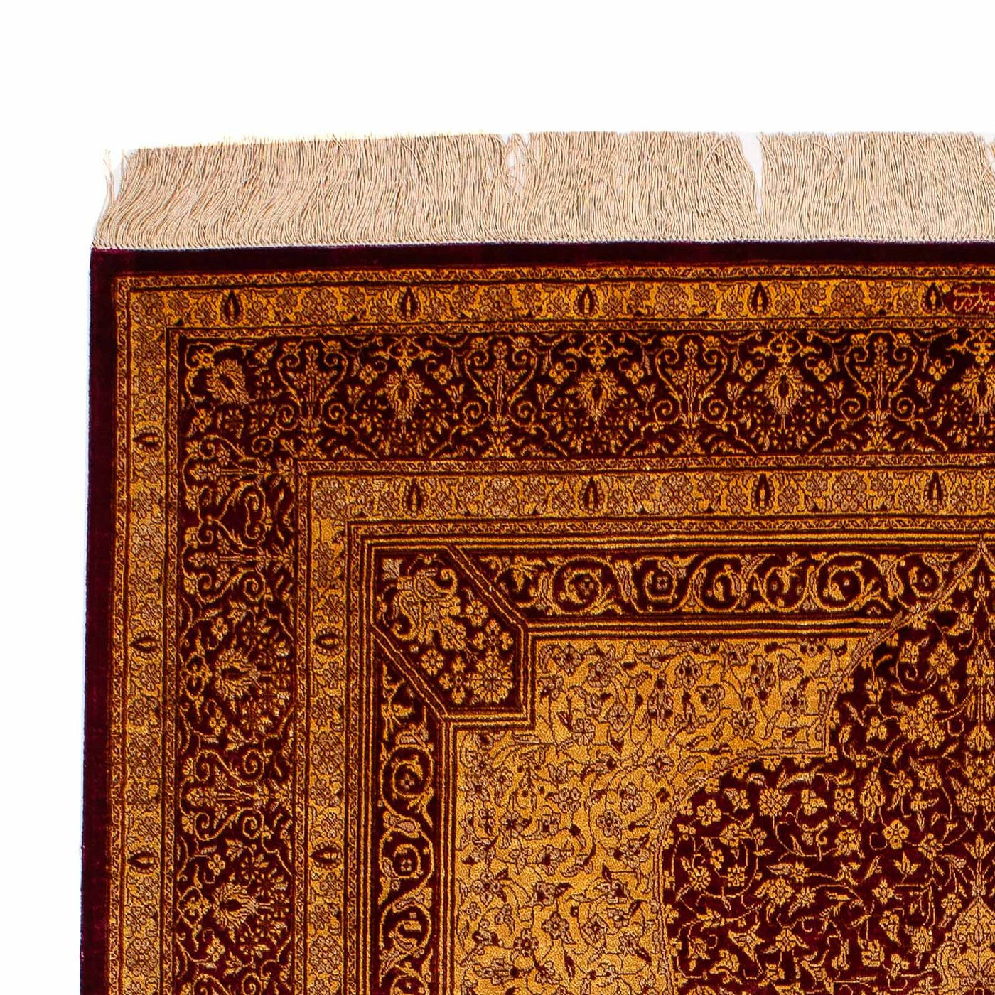 Tapis de Qom en soie Tapis 188x130cm - Tapis persan