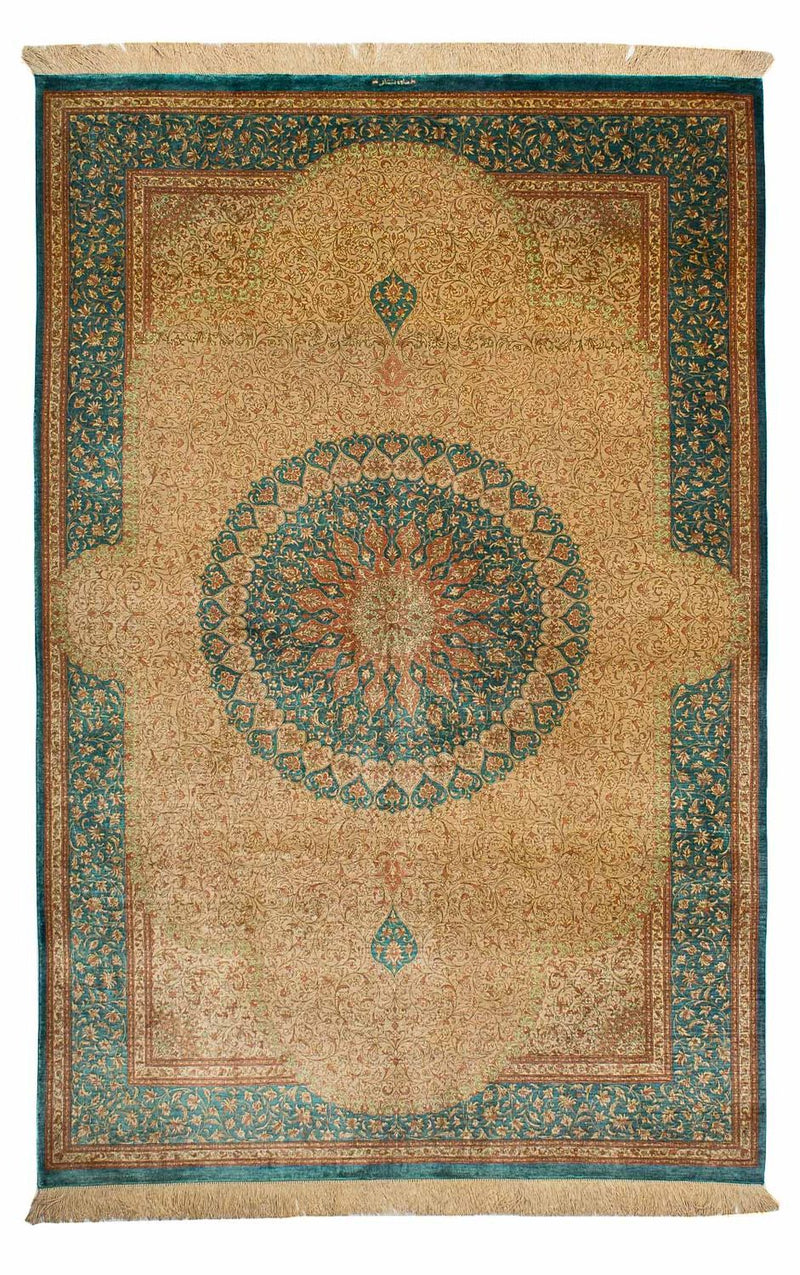 Seidenteppich - Ghom Seide - Premium 188 x 130 cm Teppichbrücke