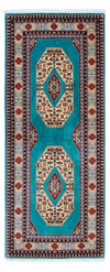 Tabriz - 50 Raj Tappeto 75x190cm - Tappeto persiano - Passatoia / Blu / 75 x 190 cm Passatoia