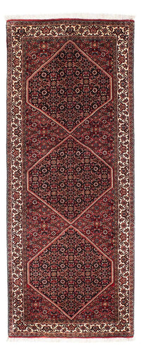 Tapis de couloir Tapis persan - Bidjar - 198 x 74 cm - rouge foncé
