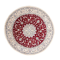 Tapis persan - Nain ronde  - 253 x 253 cm - rouge foncé