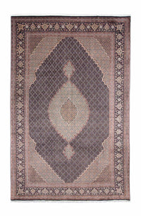 Tapis persan - Tabriz - 303 x 196 cm - bleu foncé