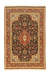 Qom Tappeto 102x152cm - Tappeto persiano - Rettangolo / Nero / 102 x 152 cm Rettangolo