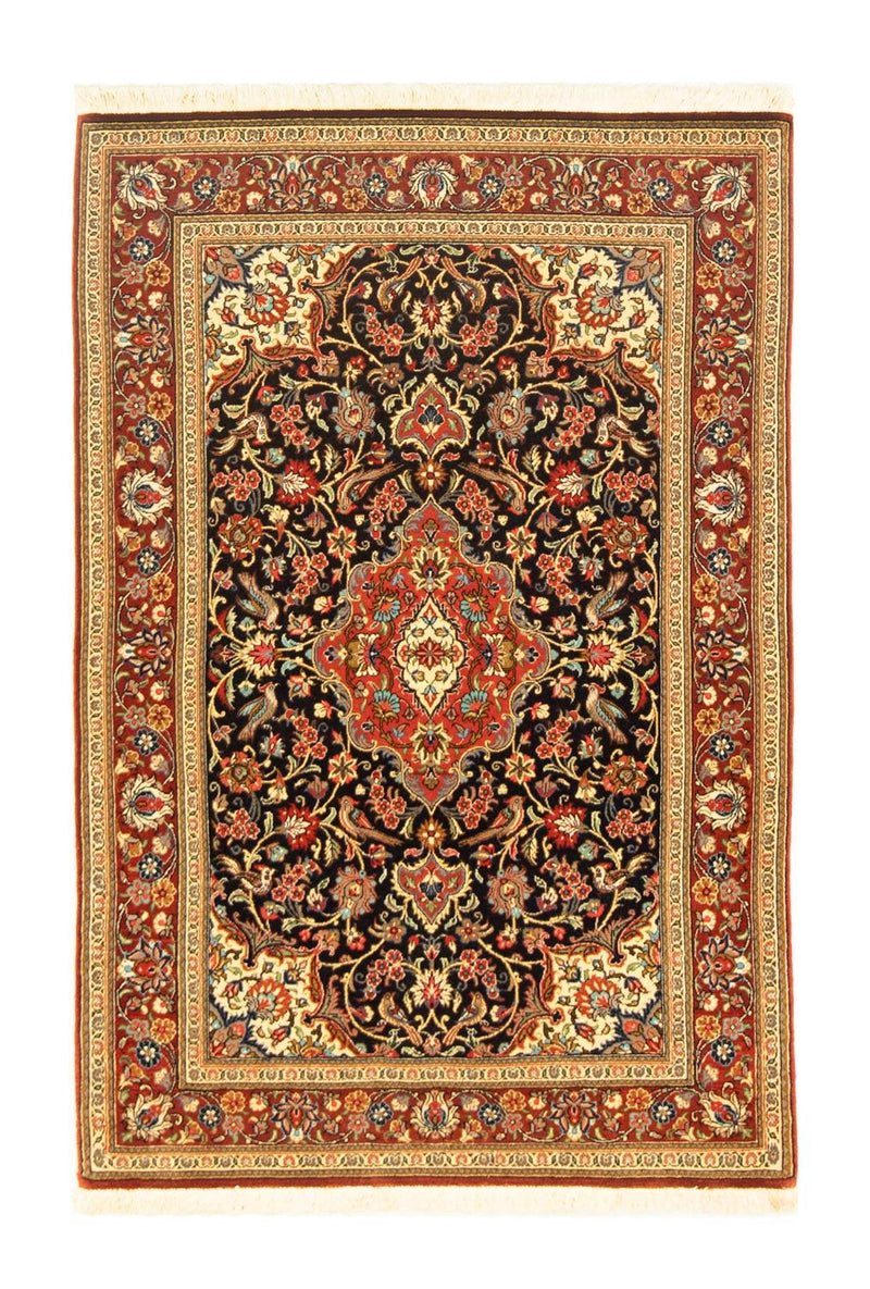 Perserteppich - Ghom 152 x 102 cm - schwarz