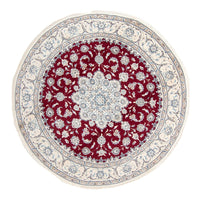 Tapis persan - Nain ronde  - 250 x 250 cm - rouge foncé