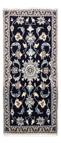 Tapis persan - Nain - 139 x 66 cm - bleu foncé