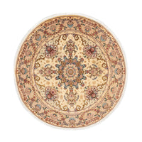 Tappeto Persero - Tabriz - Reale rotondo  - 150 x 150 cm - marrone chiaro