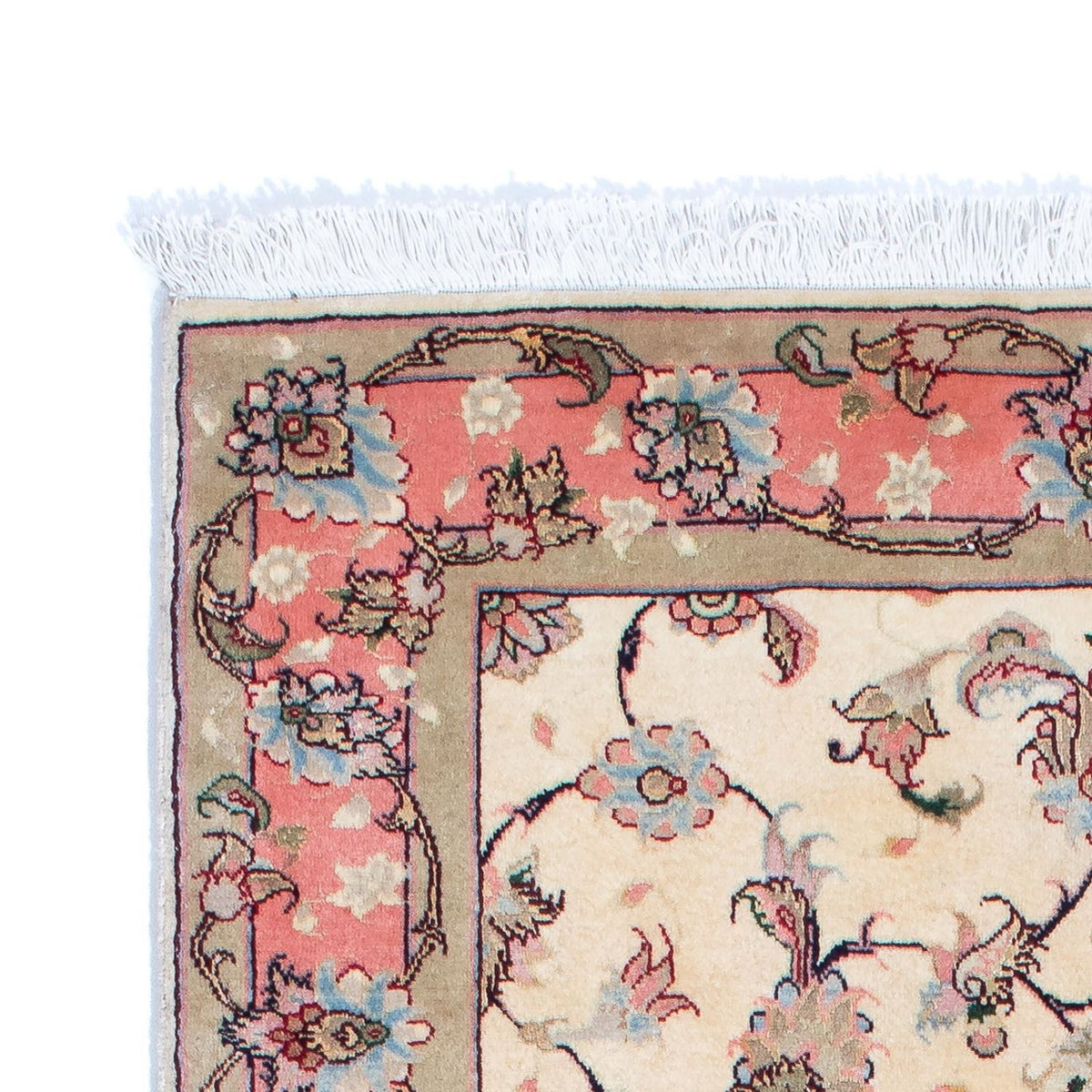 Täbriz - 50 Raj Teppich 77x202cm - Perserteppich - beige